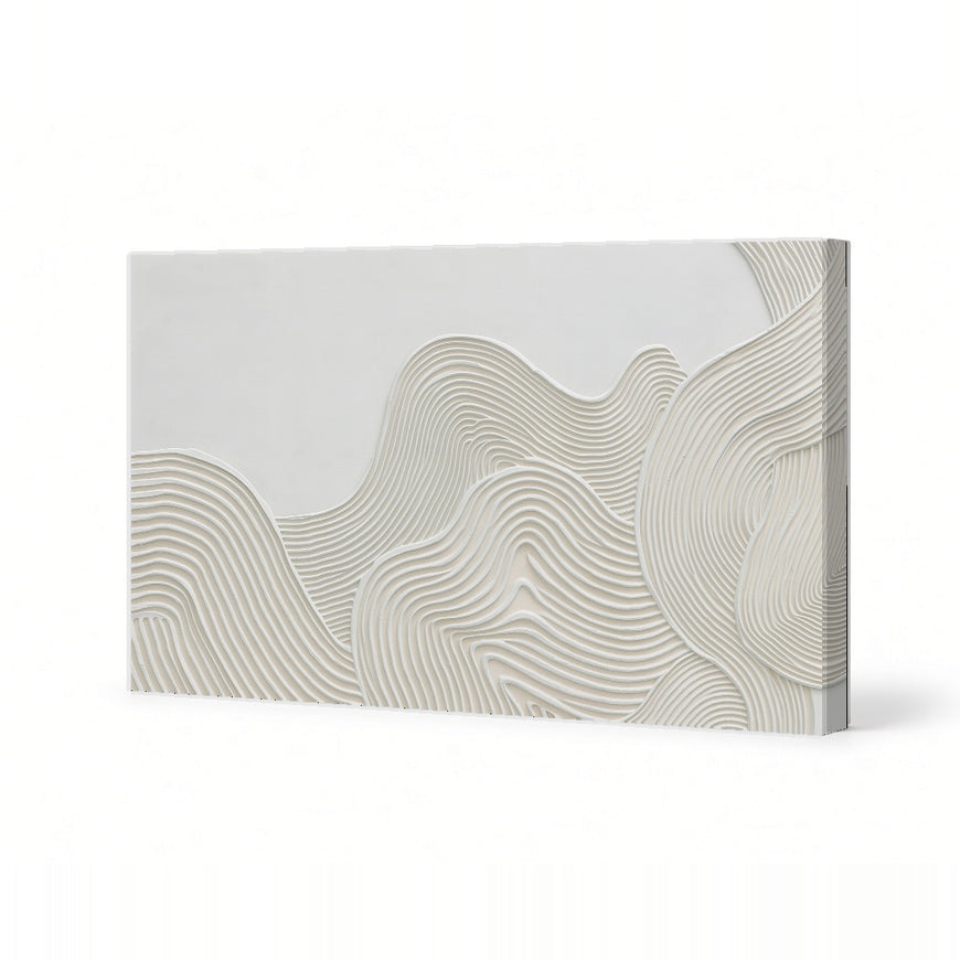 Textured White Wave Canvas Art Print Art Wall Art Wooden Frame for Modern Minimalist Decor in Living Room Bedroom Office Modern Abstract Home Decor Framed Canvas Painting Ready to Hang Artwork Living Room Bedroom Office Wall Decor