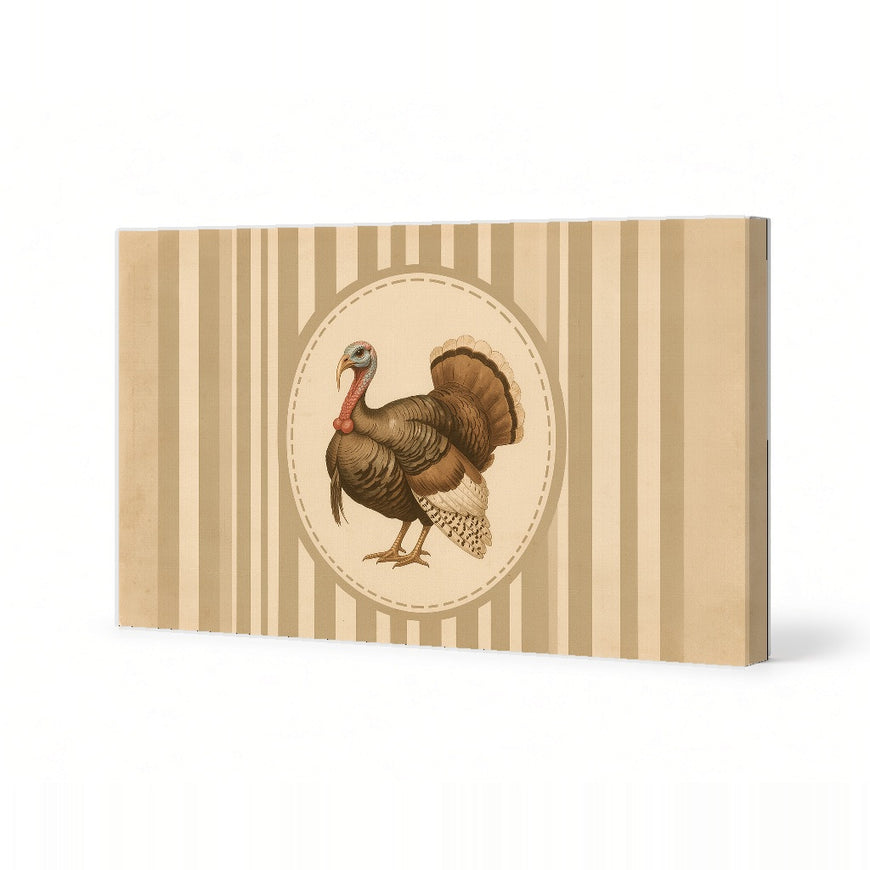 Vintage Turkey Canvas Art Print Art Wall Art Wooden Frame for Rustic Home Decor, Farmhouse Kitchen, Thanksgiving Celebration Modern Abstract Home Decor Framed Canvas Painting Ready to Hang Artwork Living Room Bedroom Office Wall Decor