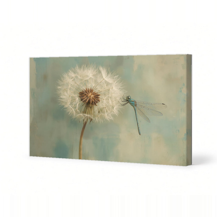 Dandelion Dreamscape Canvas Art Print Art Wall Art Wooden Frame for Nature Lovers, Serene Home Décor, Elegant Wall Decoration Modern Abstract Home Decor Framed Canvas Painting Ready to Hang Artwork Living Room Bedroom Office Wall Decor