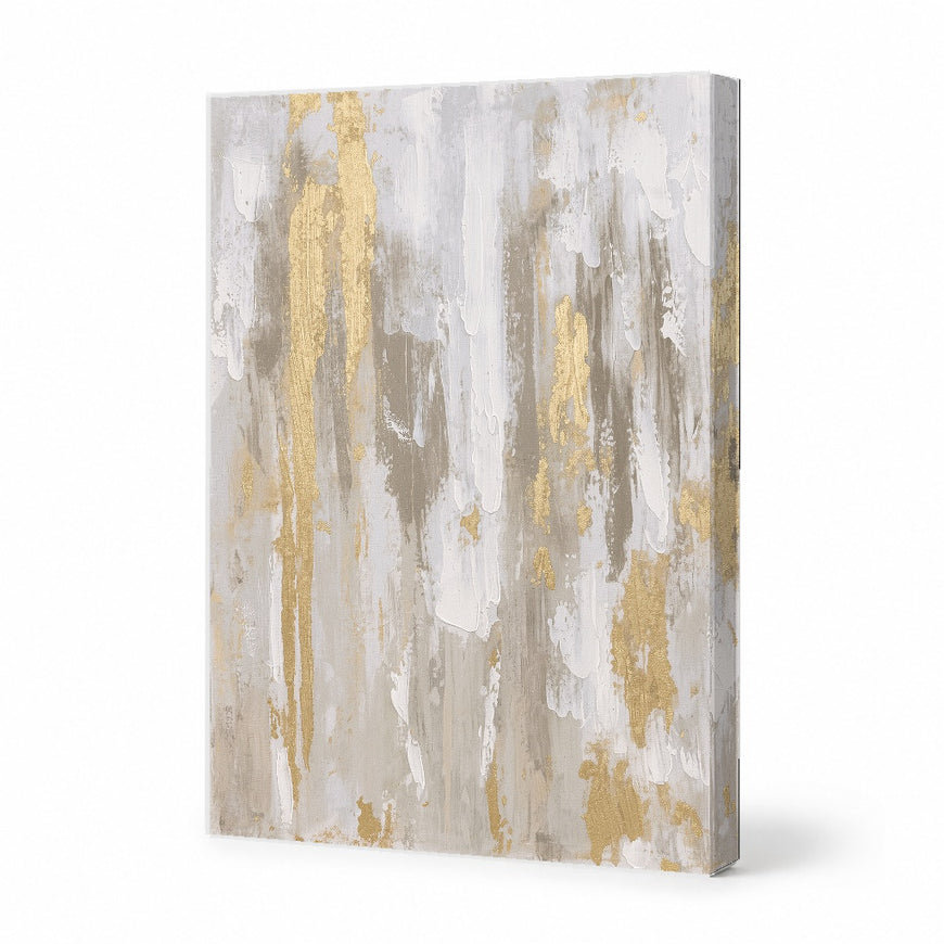 Elegant Gold and Neutral Abstract Canvas Art Print Art Wall Art Wooden Frame for Modern Home Decor Living Room Bedroom Modern Abstract Home Decor Framed Canvas Painting Ready to Hang Artwork Living Room Bedroom Office Wall Decor