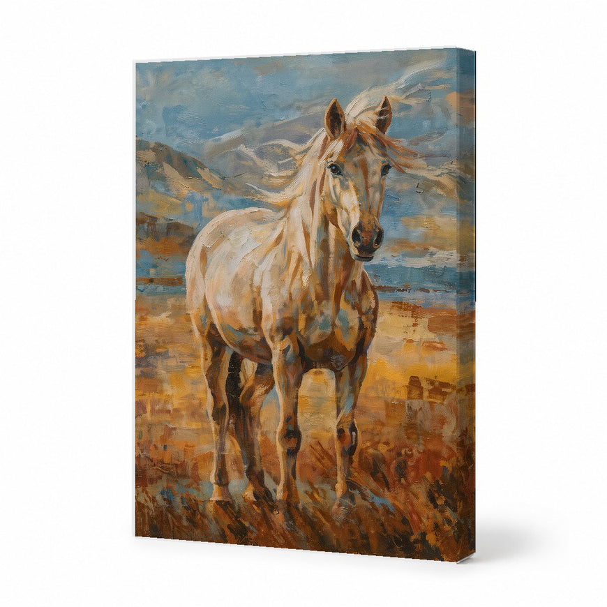 Majestic Horse in Nature Canvas Art Print Art Wall Art Wooden Frame, Perfect for Living Room, Bedroom, Farmhouse Decor, Rustic Touch, Vibrant Colors, Animal Lover Gift Modern Abstract Home Decor Framed Canvas Painting Ready to Hang Artwork