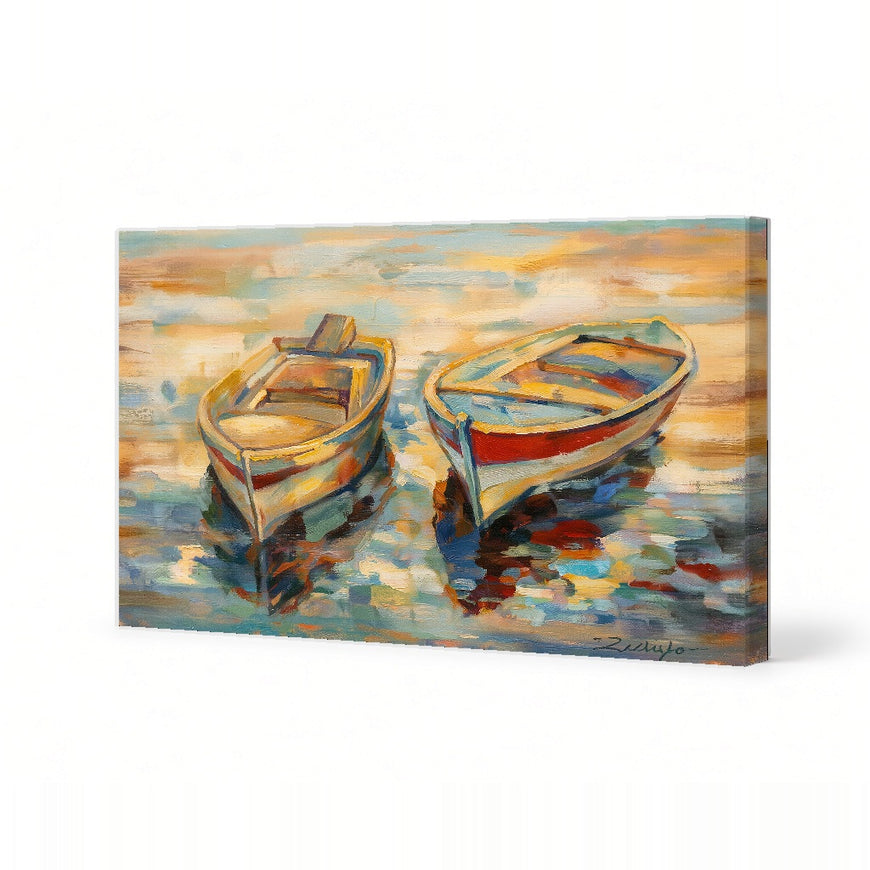 Serene Coastal Reflections Canvas Art Print Art Wall Art Wooden Frame for Nautical Decor in Living Room, Bedroom, or Office Modern Abstract Home Decor Framed Canvas Painting Ready to Hang Artwork Living Room Bedroom Office Wall Decor