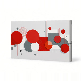 Modern Abstract Red and Gray Geometric Canvas Art Print Art Wall Art Wooden Frame, Stylish Decorative Artwork for Living Room, Office, Bedroom, Contemporary Home Decor Modern Abstract Home Decor Framed Canvas Painting Ready to Hang Artwork