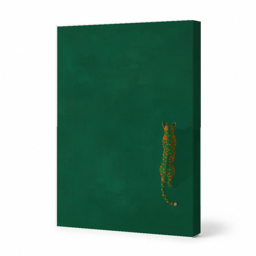 Vibrant Green Leopard Canvas Art Print Art Wall Art Wooden Frame for Bold Home Decor and Animal Lovers Modern Abstract Home Decor Framed Canvas Painting Ready to Hang Artwork Living Room Bedroom Office Wall Decor Gallery Quality Contemporary Interior