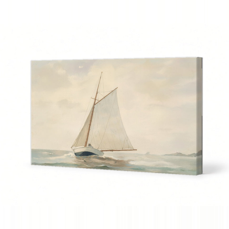 Sailing into Serenity Canvas Art Print Art Wall Art Wooden Frame for Coastal Decor, Nautical Home Aesthetic Modern Abstract Home Decor Framed Canvas Painting Ready to Hang Artwork Living Room Bedroom Office Wall Decor Gallery Quality Contemporary Interior