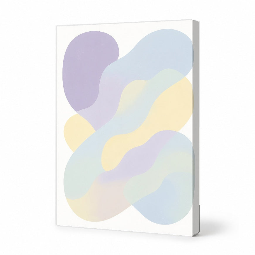 Abstract Pastel Waves Canvas Art Print Art Wall Art Wooden Frame for Modern Home Decor, Minimalist Aesthetic, Soft Colors, Living Room, Bedroom, Office Modern Abstract Home Decor Framed Canvas Painting Ready to Hang Artwork Premium Poster Print for Home