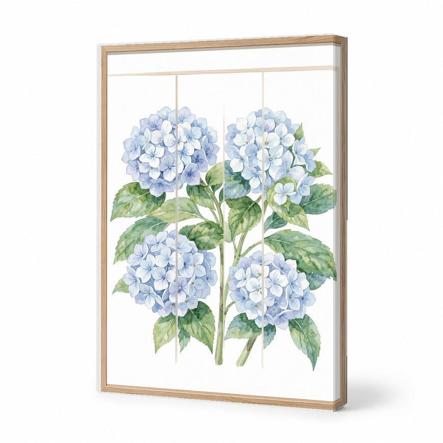 Delicate Blue Hydrangeas Canvas Art Print Art Wall Art Wooden Frame Perfect for Living Room Bedroom Floral Decor Modern Abstract Home Decor Framed Canvas Painting Ready to Hang Artwork Living Room Bedroom Office Wall Decor Premium Poster Print for Home
