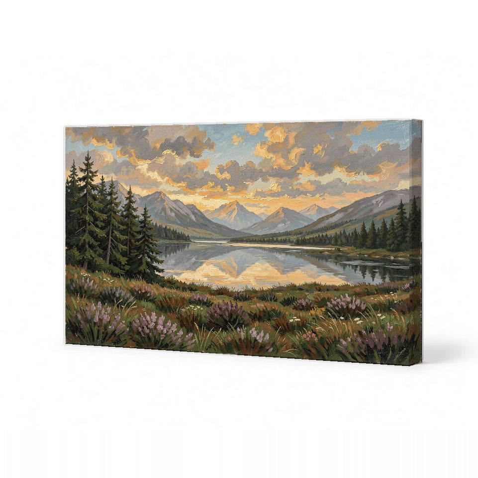 Serene Mountain Reflection Canvas Art Print Art Wall Art Wooden Frame Nature Landscape Decor for Living Room Bedroom Office Modern Abstract Home Decor Framed Canvas Painting Ready to Hang Artwork Living Room Bedroom Office Wall Decor