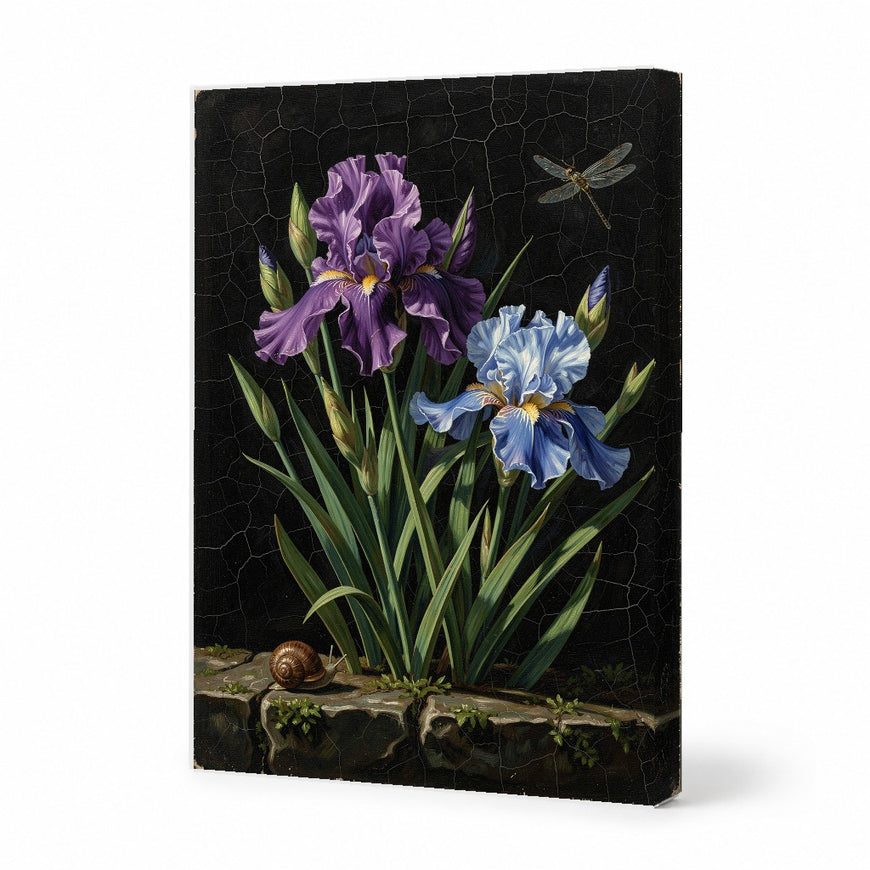 Vibrant Irises and Nature Canvas Art Print Art Wall Art Wooden Frame for Floral Decor in Living Room, Bedroom, Office, or Garden Theme Modern Abstract Home Decor Framed Canvas Painting Ready to Hang Artwork Living Room Bedroom Office Wall Decor