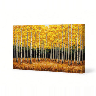 Golden Autumn Forest Canvas Art Print Art Wall Art Wooden Frame for Living Room Bedroom Office Decor Modern Abstract Home Decor Framed Canvas Painting Ready to Hang Artwork Living Room Bedroom Office Wall Decor Gallery Quality Contemporary Interior