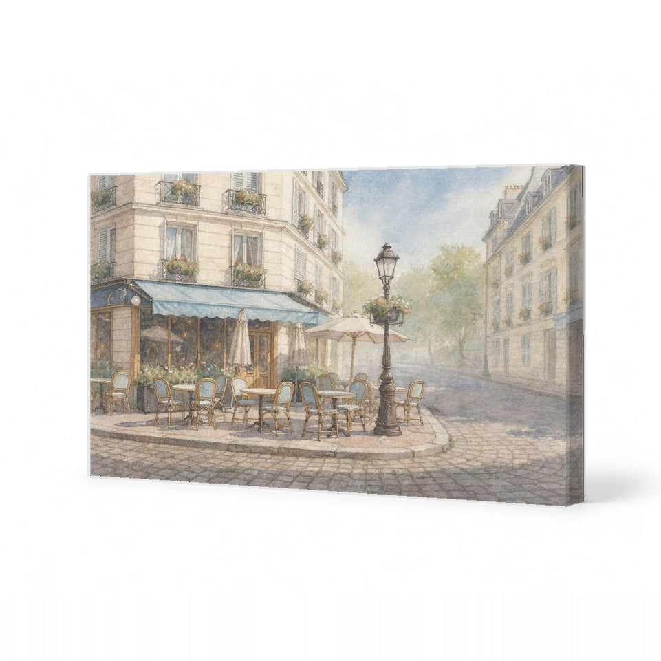 Charming Parisian Café Scene Canvas Art Print Art Wall Art Wooden Frame for Cozy Living Room or Elegant Dining Space Modern Abstract Home Decor Framed Canvas Painting Ready to Hang Artwork Living Room Bedroom Office Wall Decor