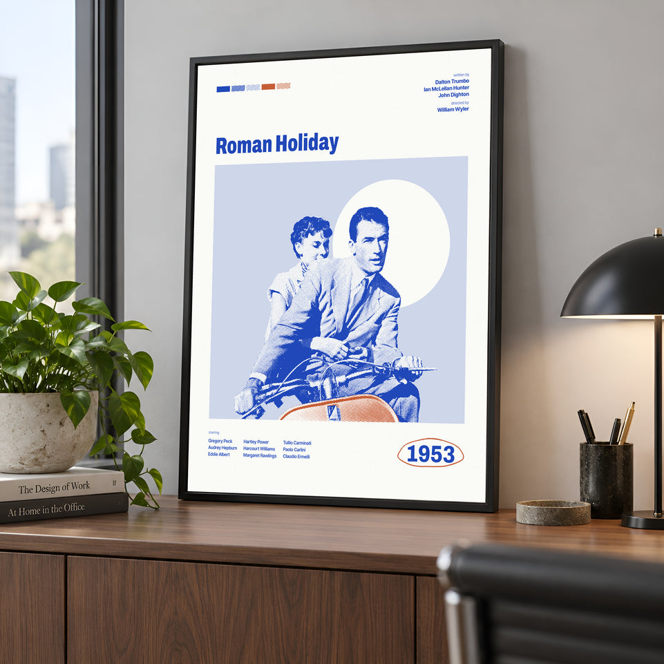 Roman Holiday Movie Poster Canvas Print, Minimalist Classic Film Art, 1953 Movie Wall Art, Canvas Poster Gift for Movie Lovers, Home Decor